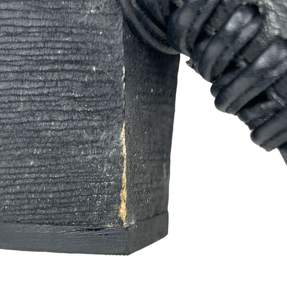 Dolce Vita Anthropologie Boho Laces Leather Boot Bootie Black Women Sz 5.5 5498 - Picture 5 of 10